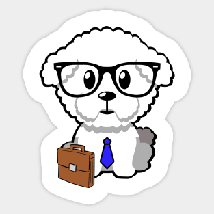 Cute furry Dog is a colleague at work Sticker